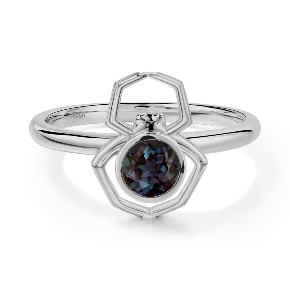 Alexandrite Bezel Set Spider Ring - LUO Jewelry #metal_platinum