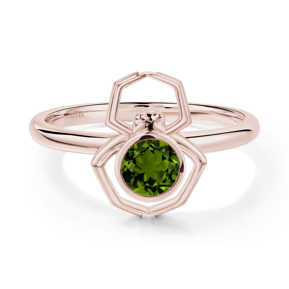 Diopside Bezel Set Spider Ring - LUO Jewelry #metal_14k rose gold