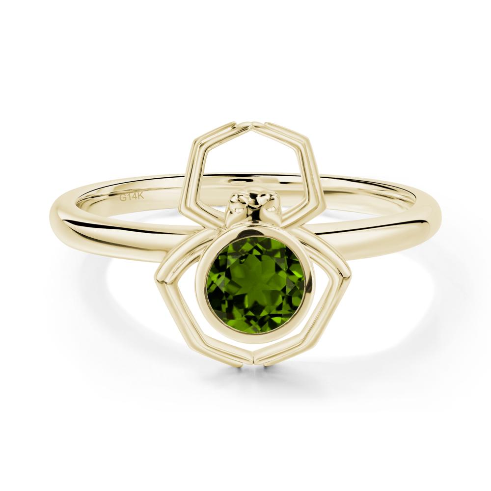 Diopside Bezel Set Spider Ring - LUO Jewelry #metal_14k yellow gold