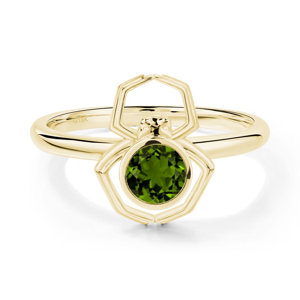 Diopside Bezel Set Spider Ring - LUO Jewelry #metal_18k yellow gold