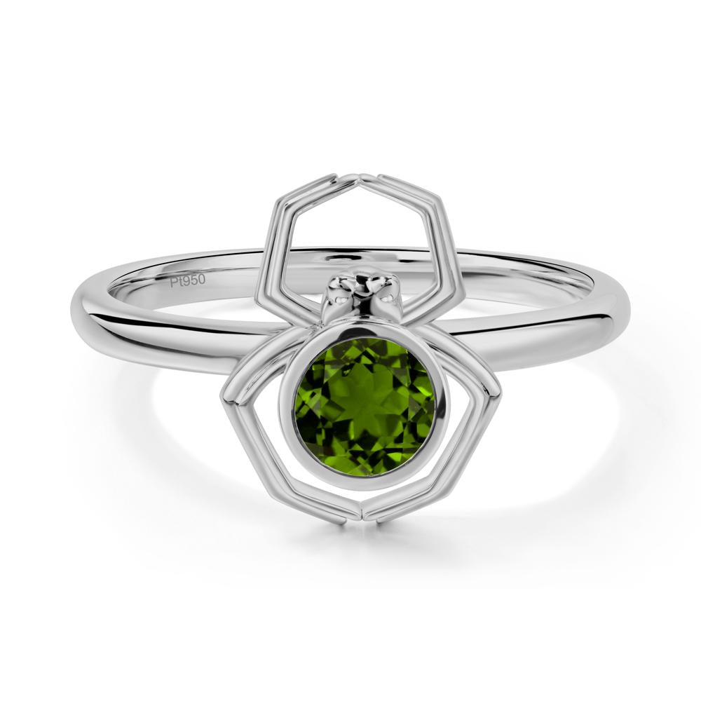 Diopside Bezel Set Spider Ring - LUO Jewelry #metal_platinum