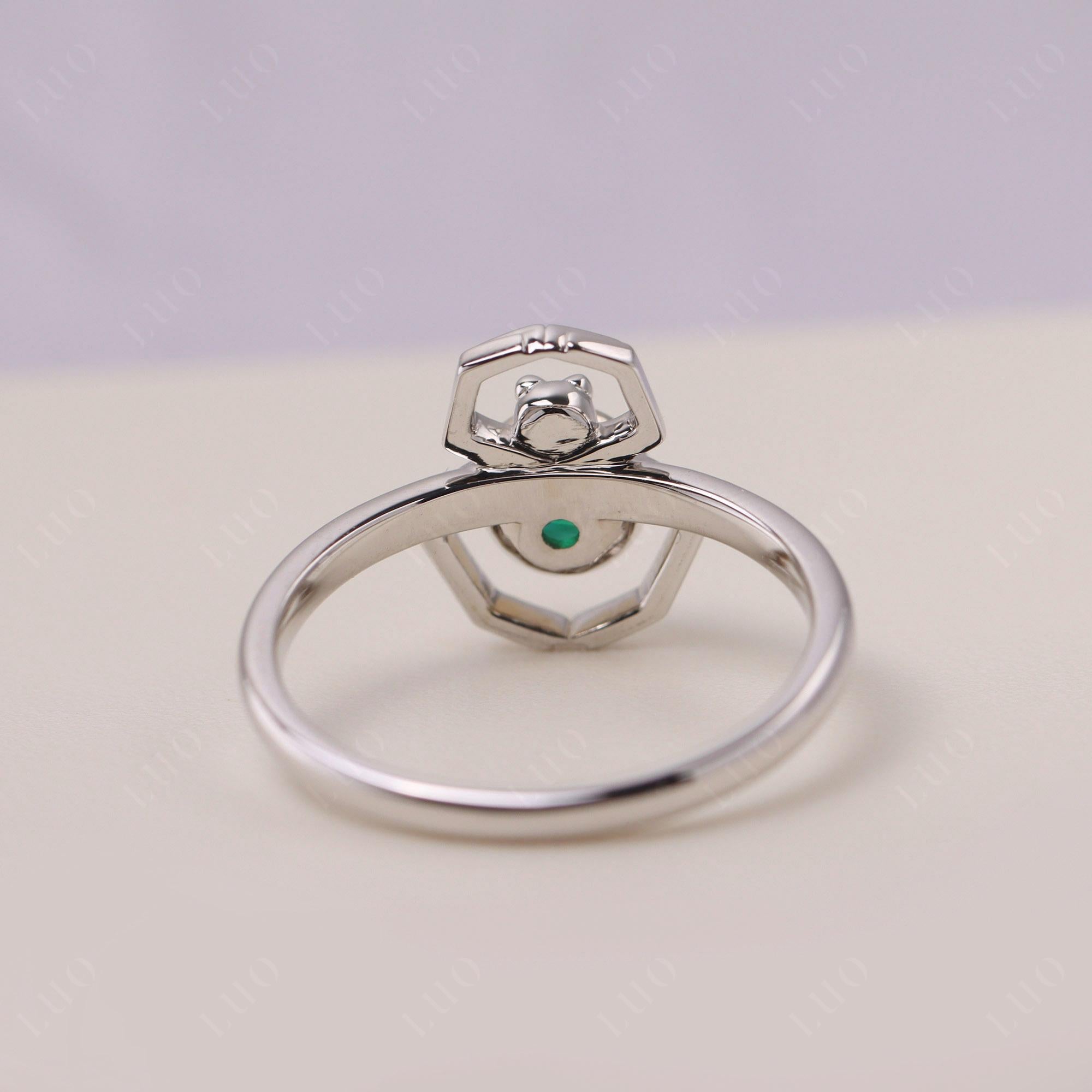 Emerald Bezel Set Spider Ring - LUO Jewelry
