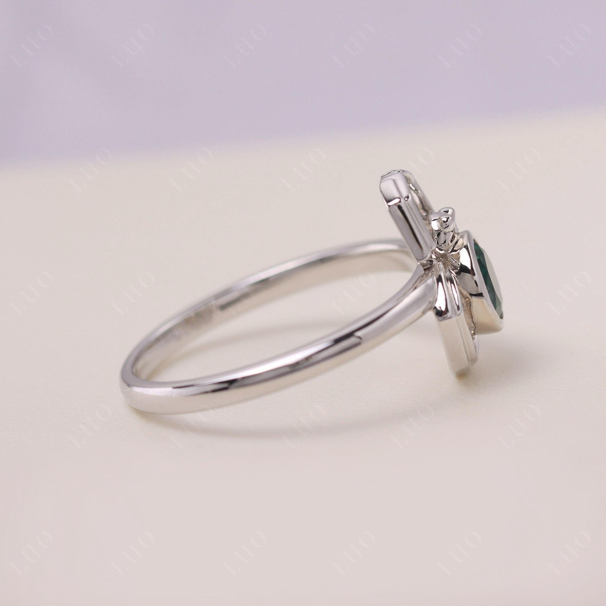 Emerald Bezel Set Spider Ring - LUO Jewelry