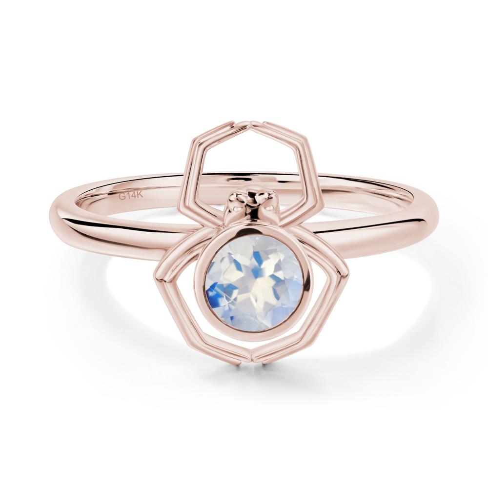 Moonstone Bezel Set Spider Ring - LUO Jewelry #metal_14k rose gold