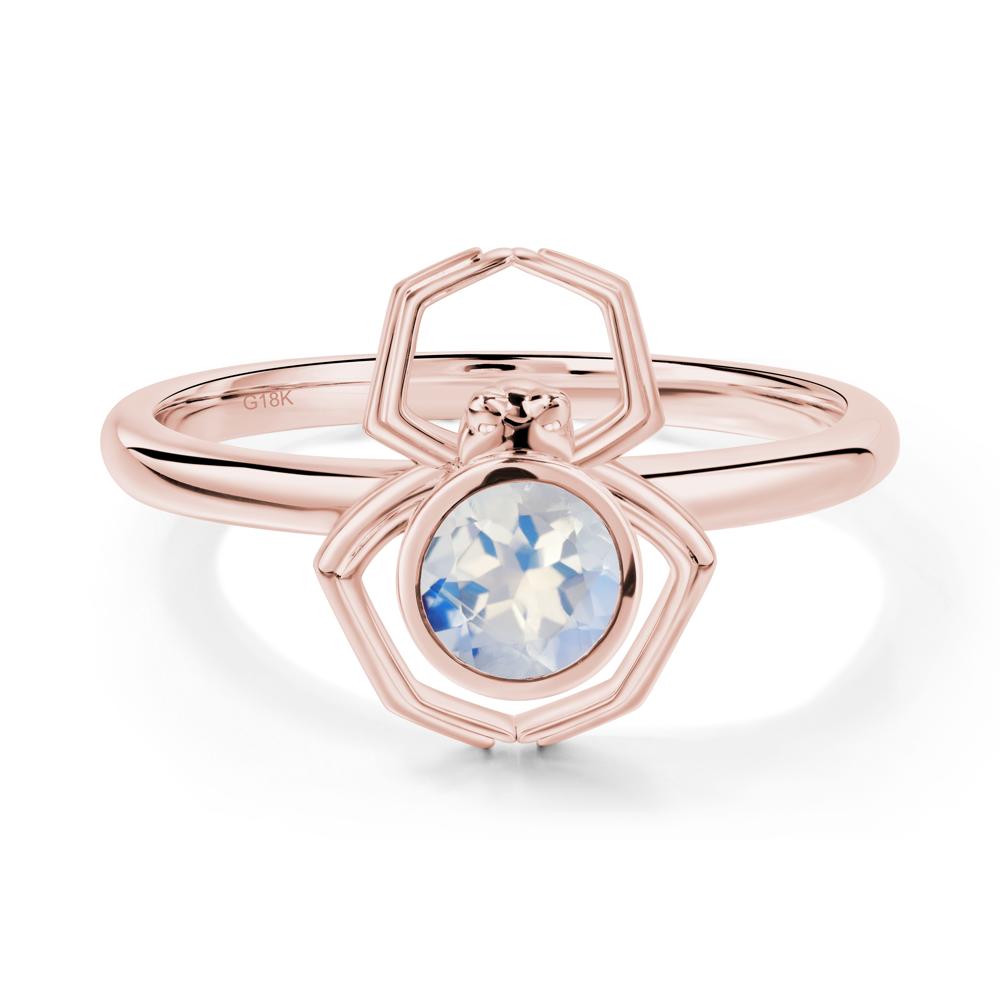 Moonstone Bezel Set Spider Ring - LUO Jewelry #metal_18k rose gold