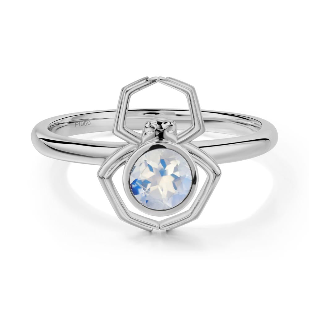 Moonstone Bezel Set Spider Ring - LUO Jewelry #metal_platinum