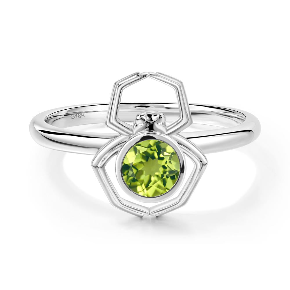 Peridot Bezel Set Spider Ring - LUO Jewelry #metal_18k white gold
