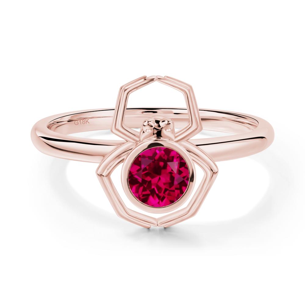 Ruby Bezel Set Spider Ring - LUO Jewelry #metal_18k rose gold