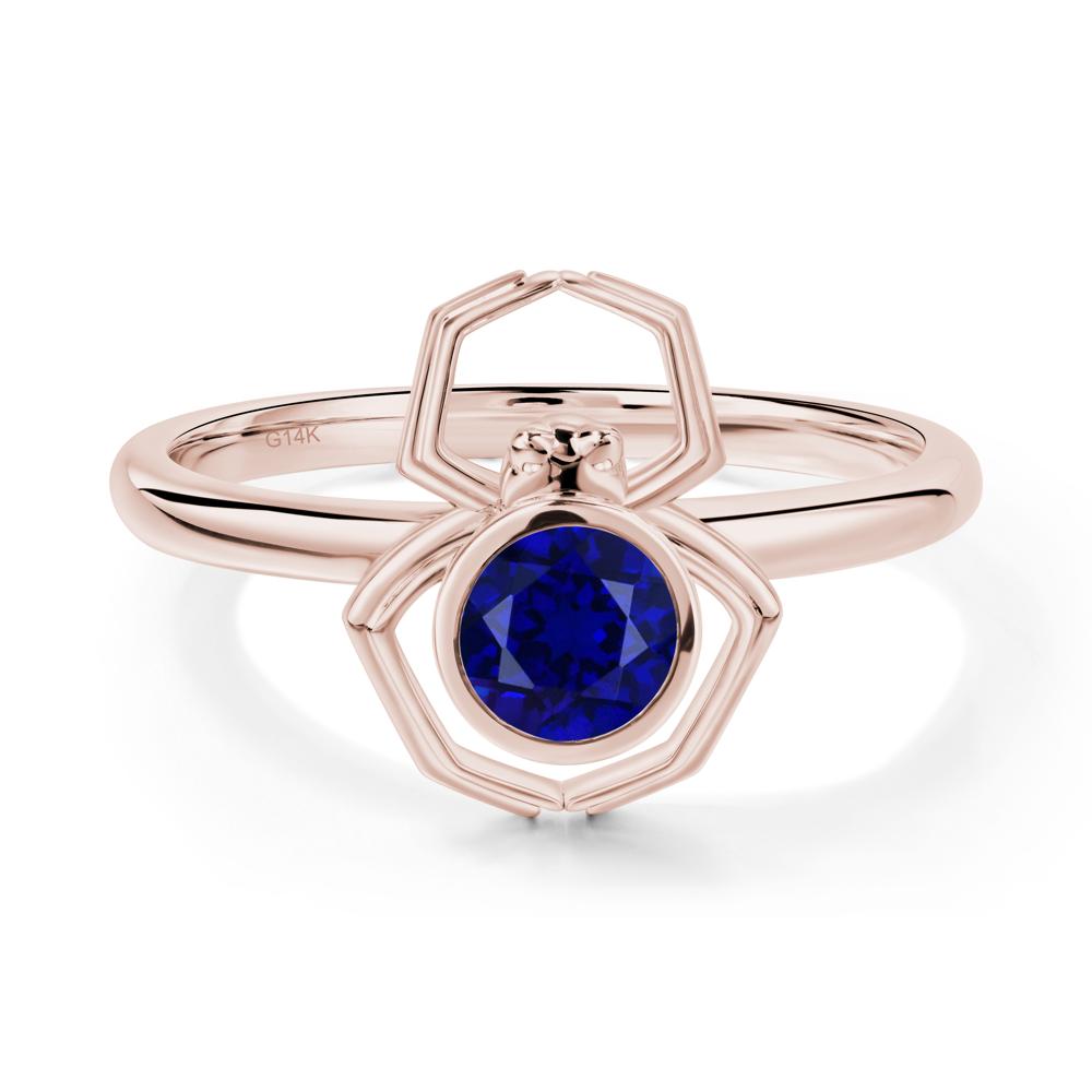 Sapphire Bezel Set Spider Ring - LUO Jewelry #metal_14k rose gold