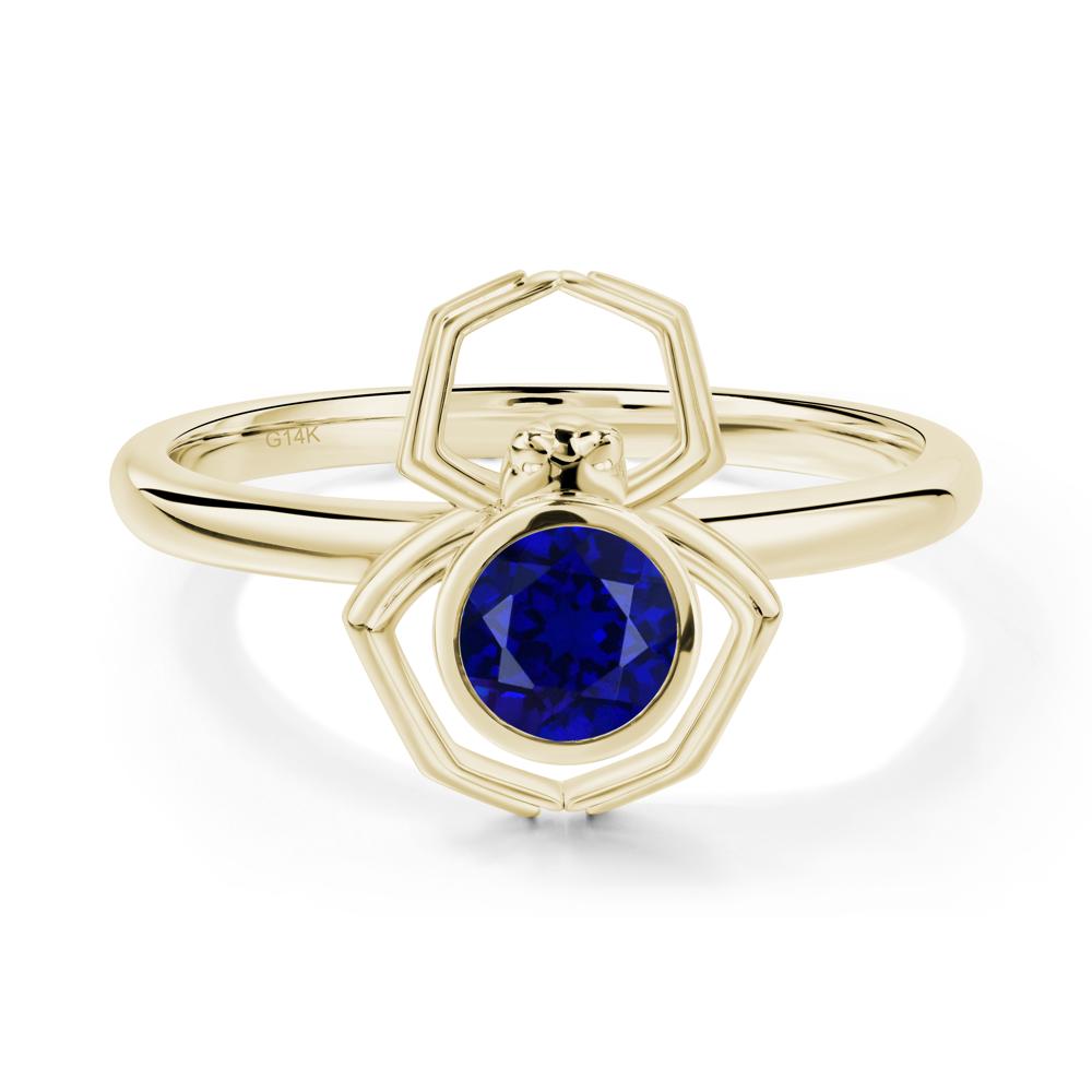 Sapphire Bezel Set Spider Ring - LUO Jewelry #metal_14k yellow gold