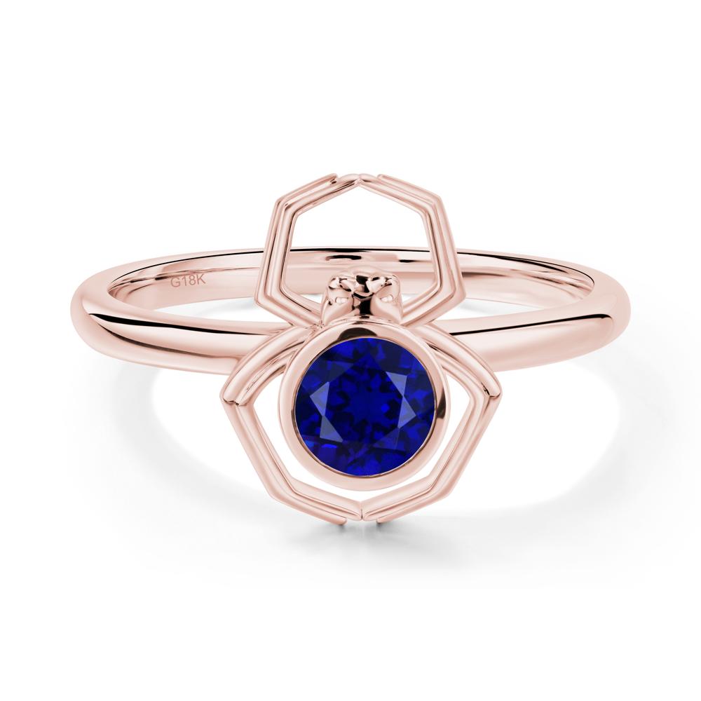 Sapphire Bezel Set Spider Ring - LUO Jewelry #metal_18k rose gold