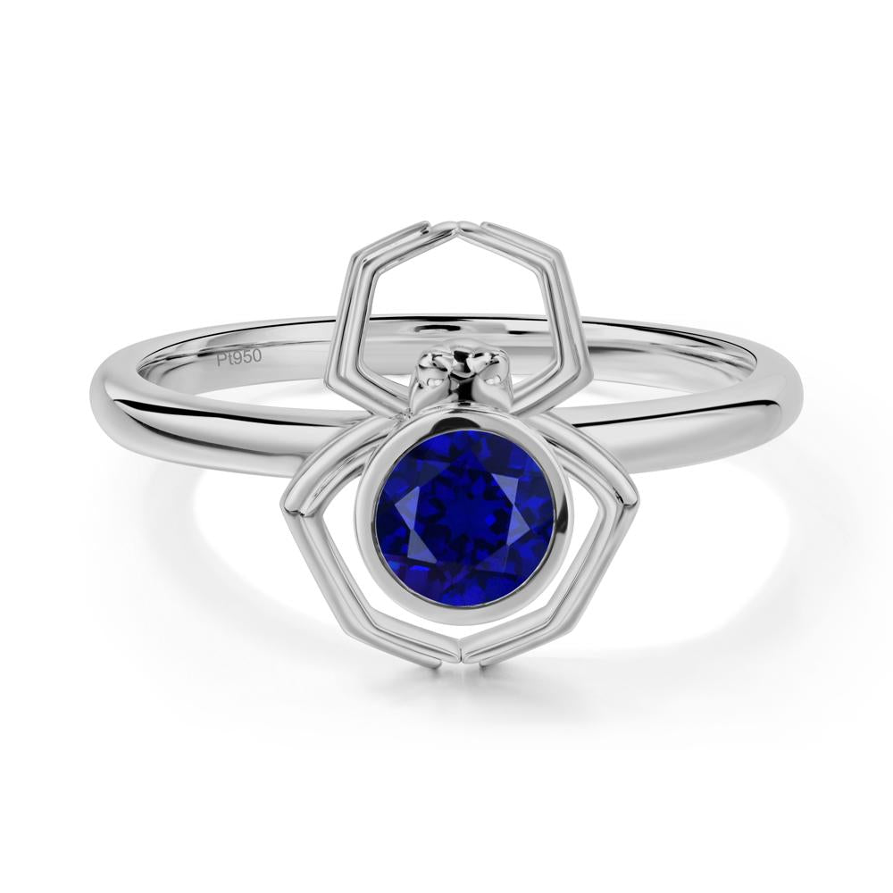 Sapphire Bezel Set Spider Ring - LUO Jewelry #metal_platinum