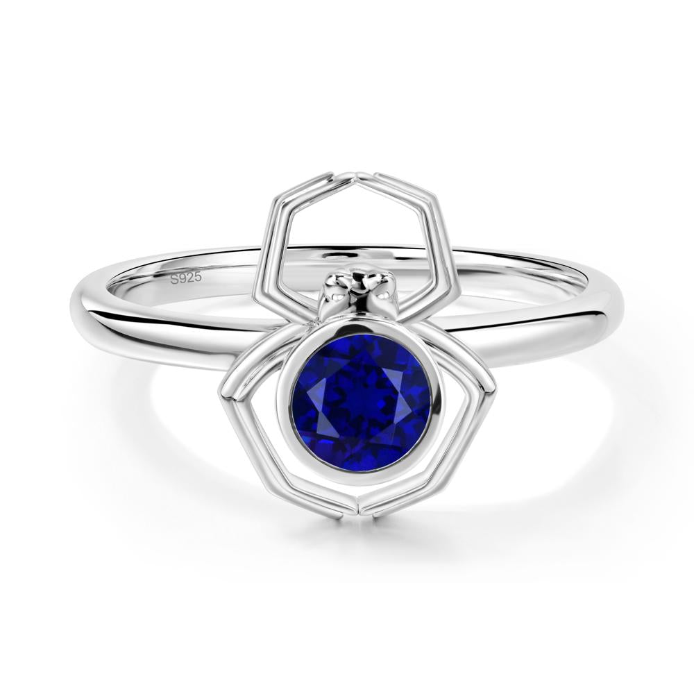 Sapphire Bezel Set Spider Ring - LUO Jewelry #metal_sterling silver
