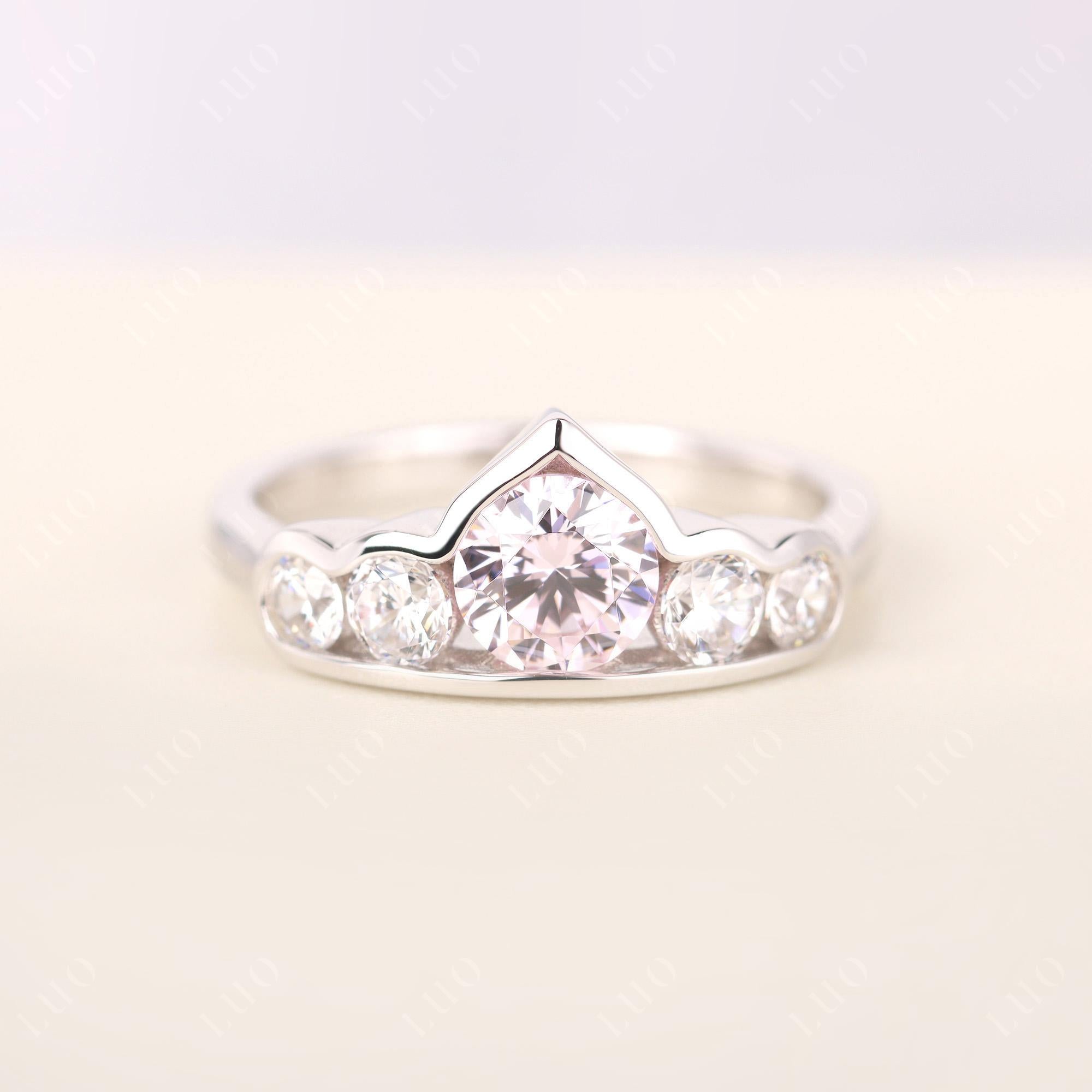 Vintage Cubic Zirconia Cluster Ring Yellow Gold - LUO Jewelry