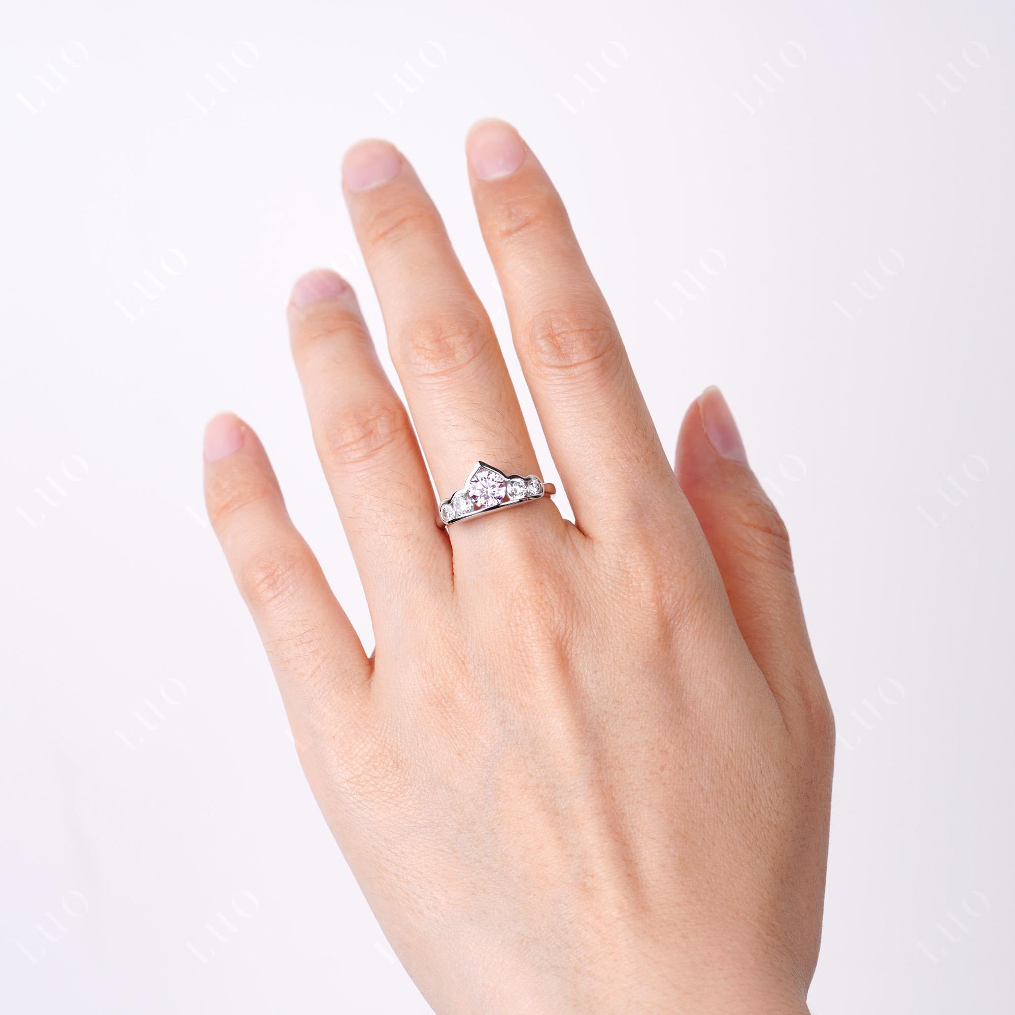 Vintage Cubic Zirconia Cluster Ring Yellow Gold - LUO Jewelry