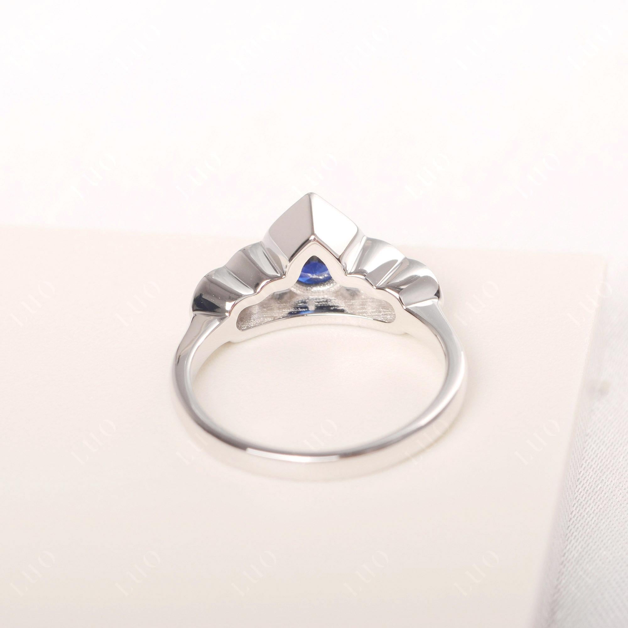 Vintage Lab Sapphire Cluster Ring Yellow Gold - LUO Jewelry