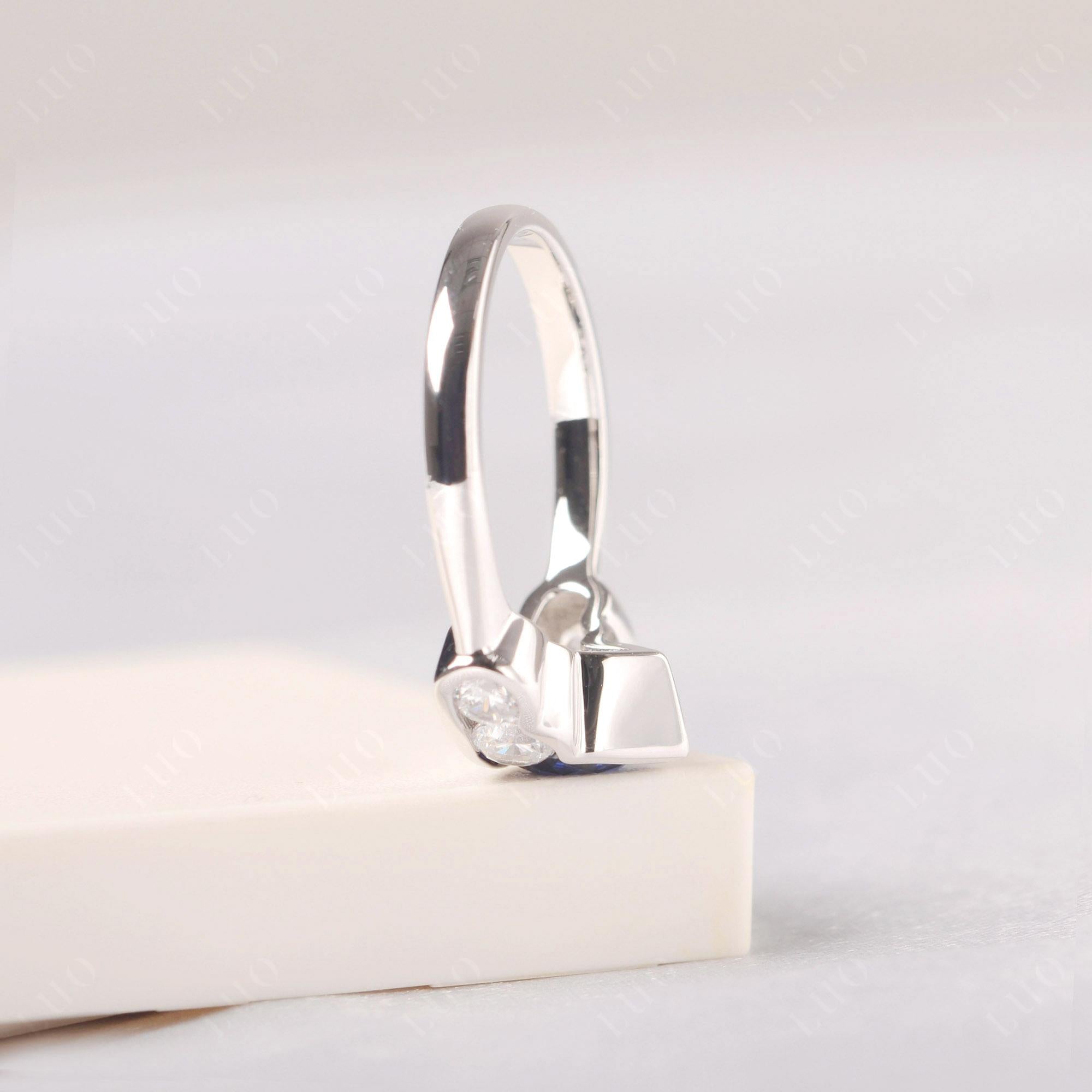 Vintage Lab Sapphire Cluster Ring Yellow Gold - LUO Jewelry