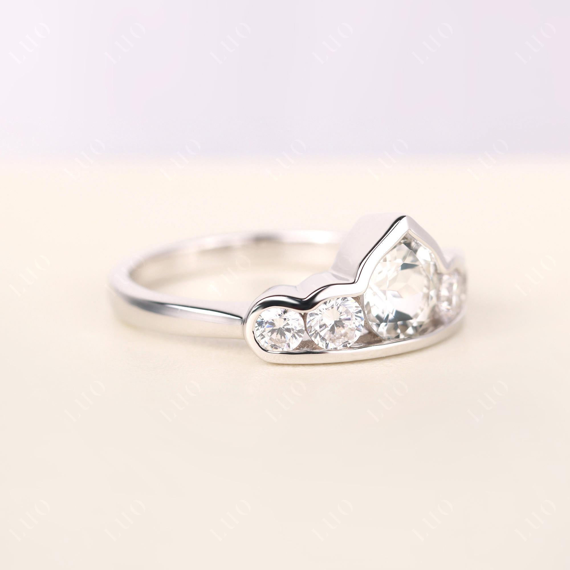 Vintage White Topaz Cluster Ring Yellow Gold - LUO Jewelry