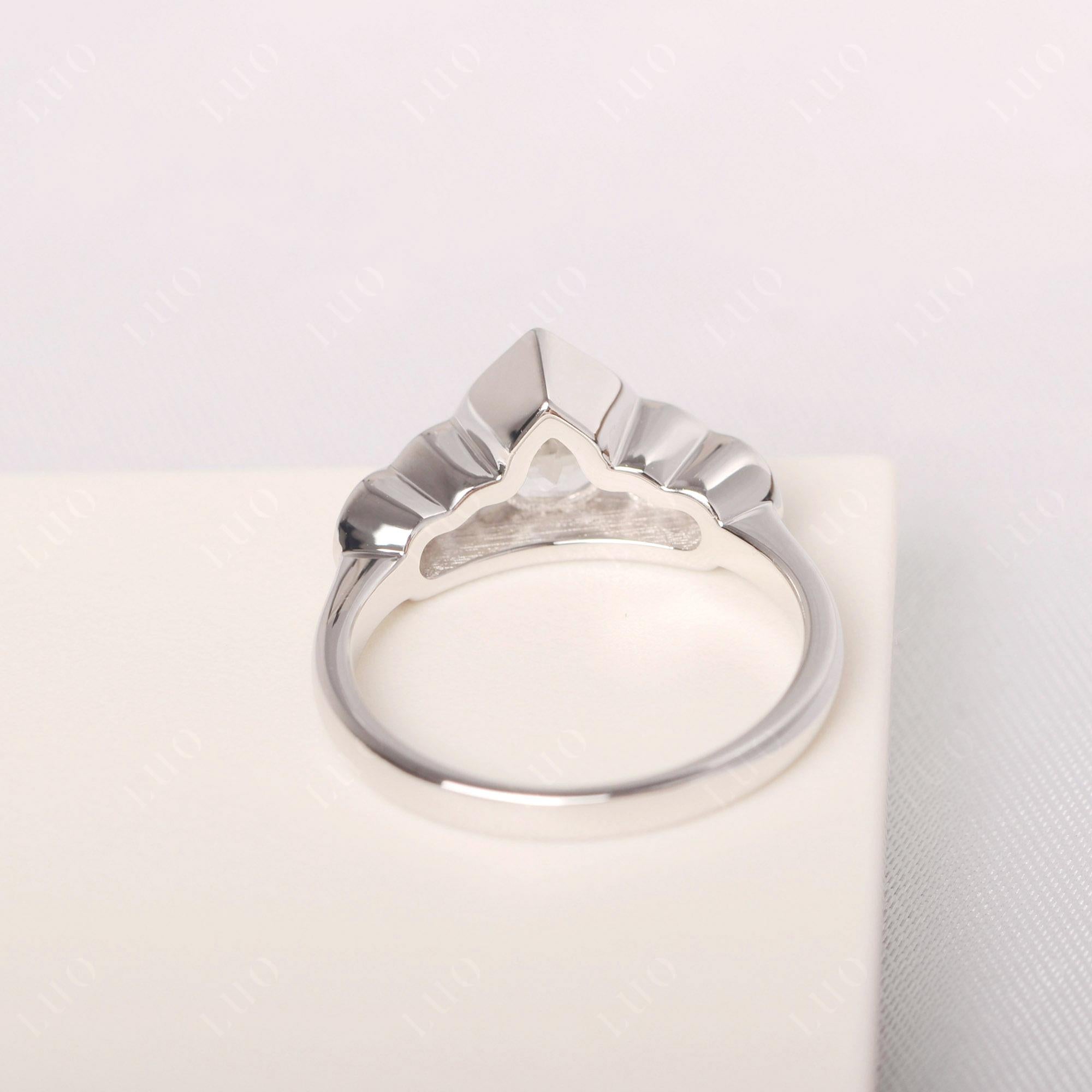 Vintage White Topaz Cluster Ring Yellow Gold - LUO Jewelry