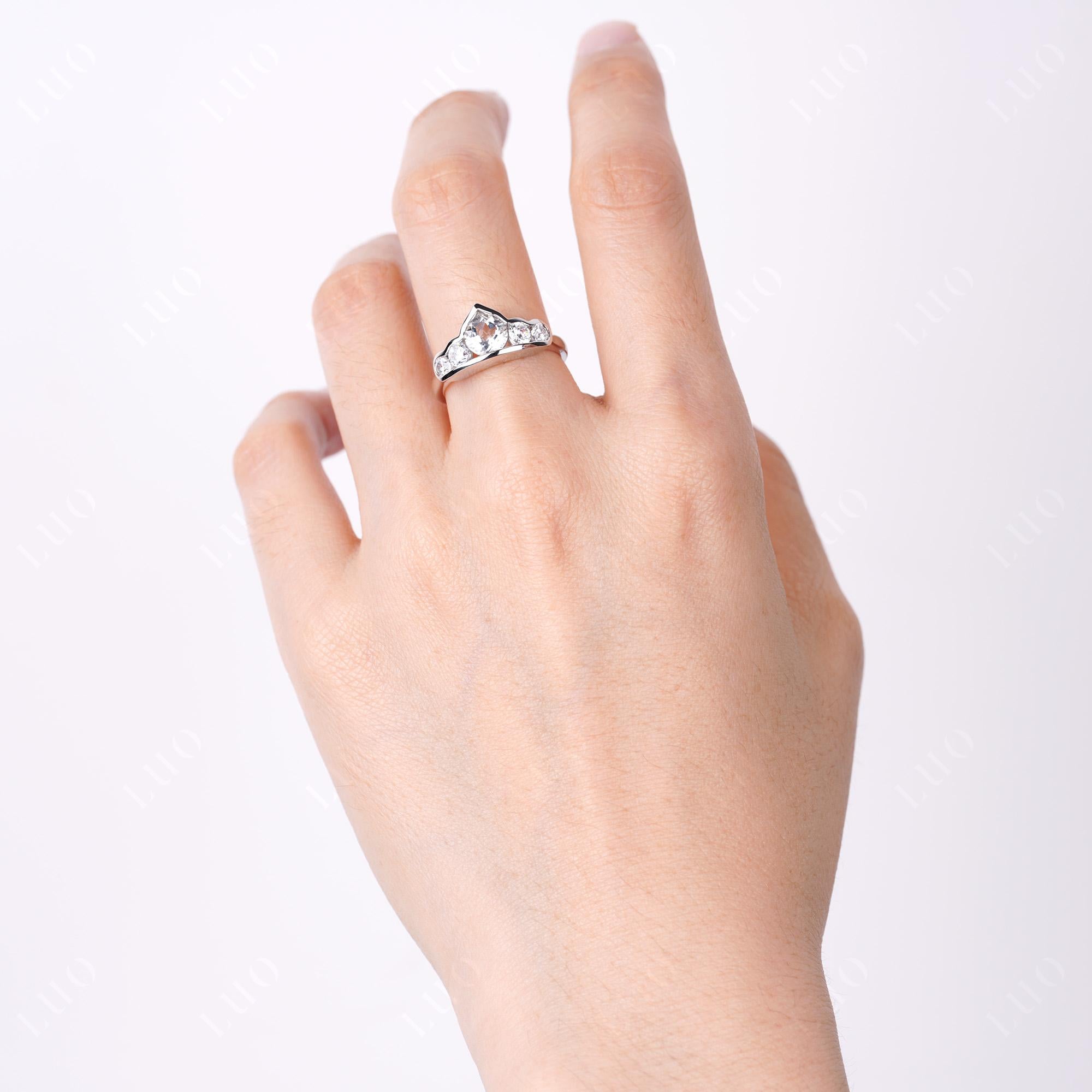 Vintage White Topaz Cluster Ring Yellow Gold - LUO Jewelry