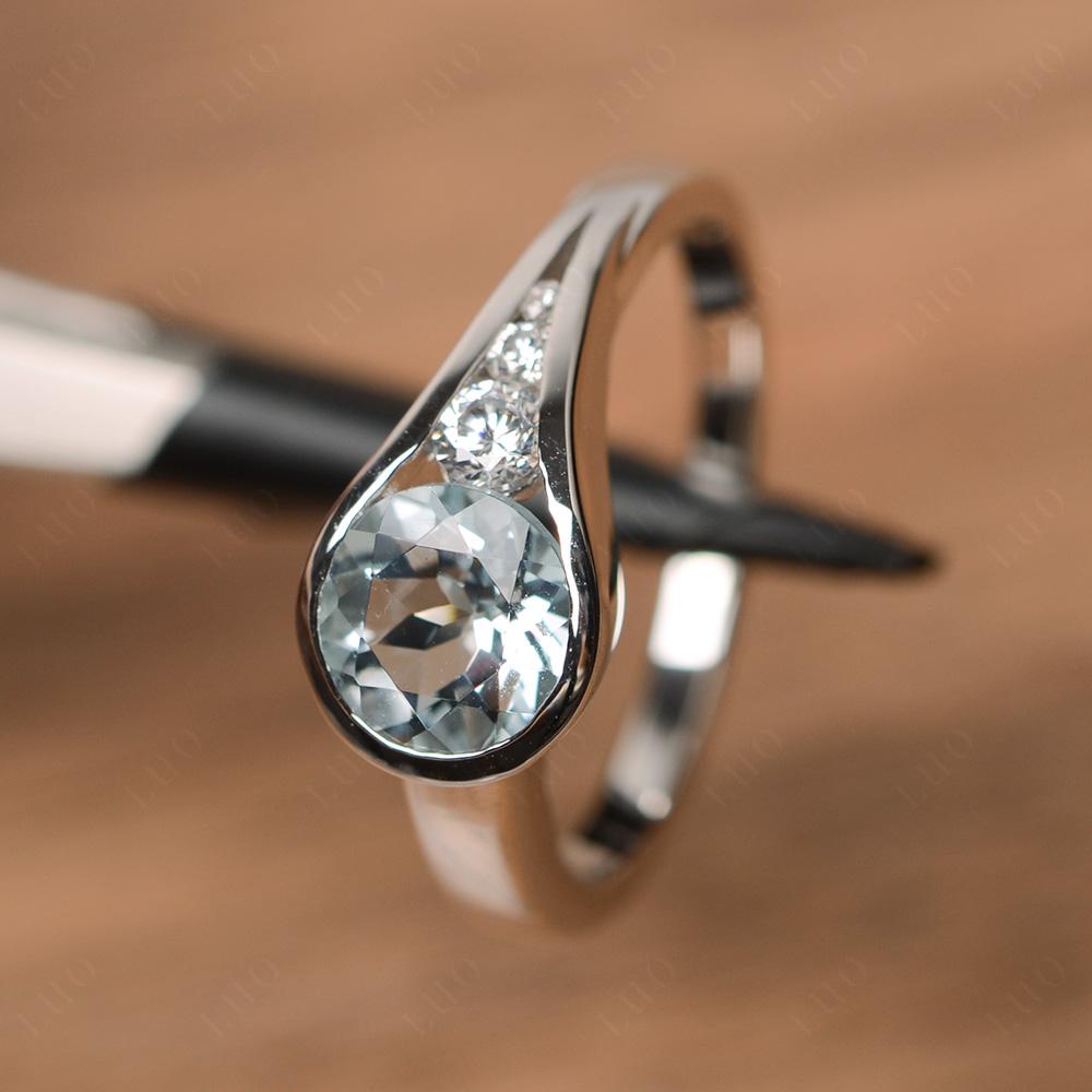 Aquamarine Rupert's Drop Ring - LUO Jewelry