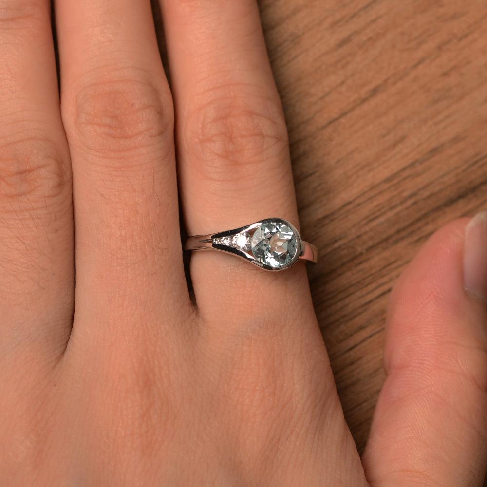 Aquamarine Rupert's Drop Ring - LUO Jewelry