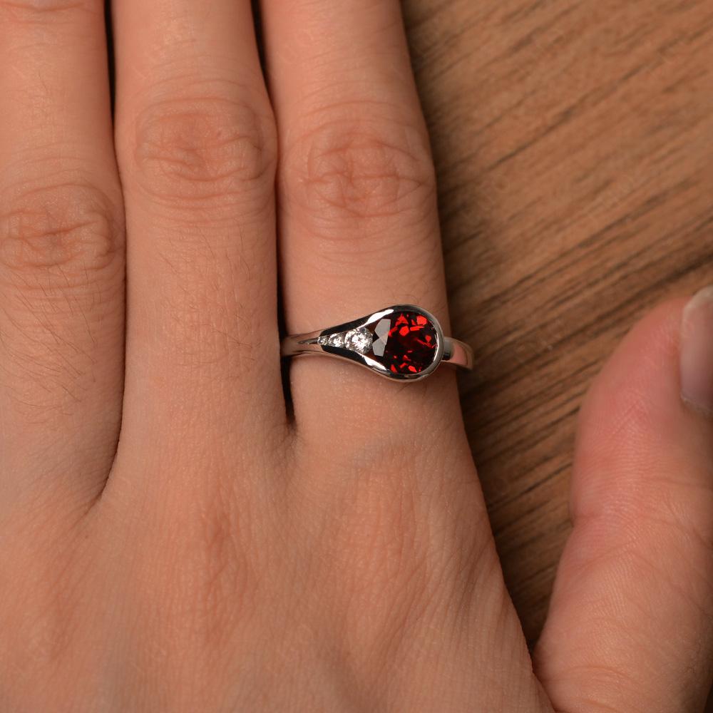 Garnet Rupert's Drop Ring - LUO Jewelry