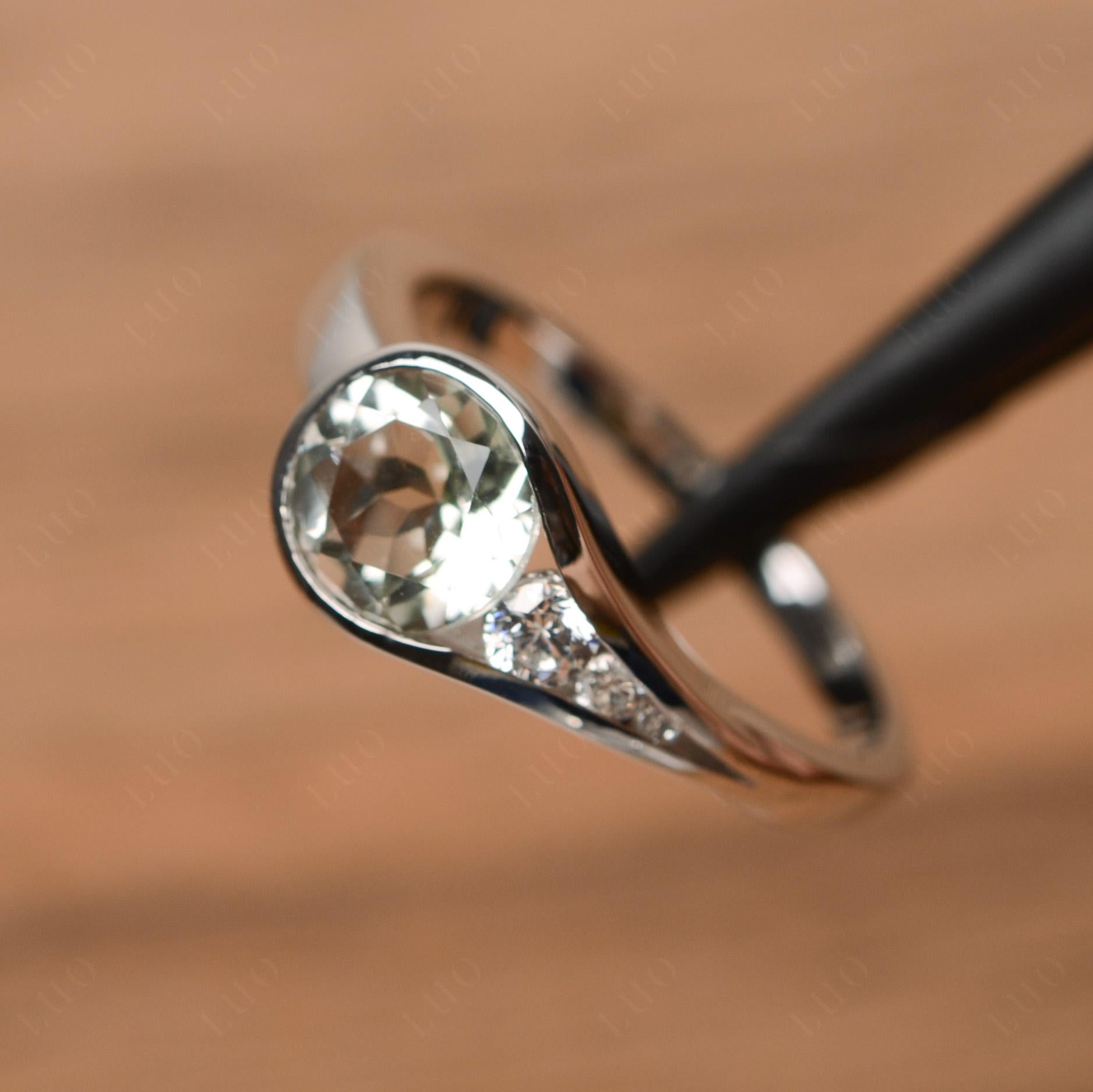 Prince Rupert's Drop Green Amethyst Ring - LUO Jewelry