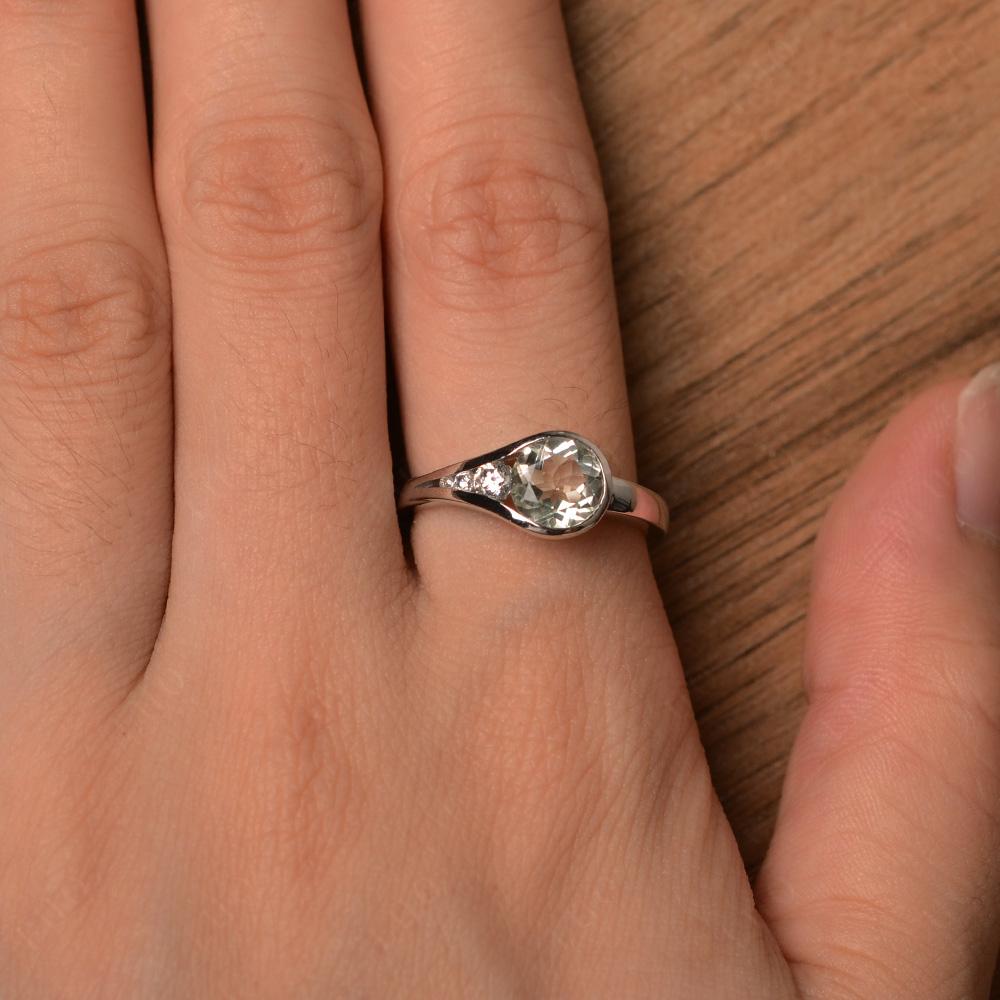 Prince Rupert's Drop Green Amethyst Ring - LUO Jewelry