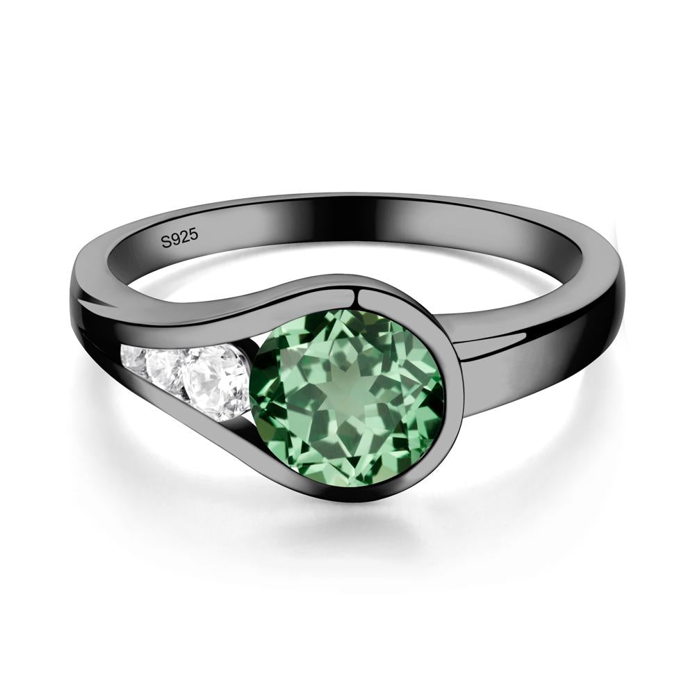 Prince Rupert's Drop Green Sapphire Ring - LUO Jewelry #metal_black finish sterling silver