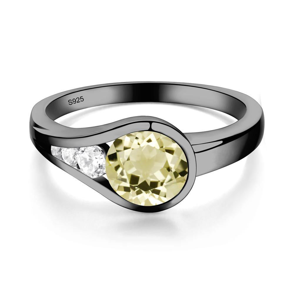 Prince Rupert's Drop Lemon Quartz Ring - LUO Jewelry #metal_black finish sterling silver