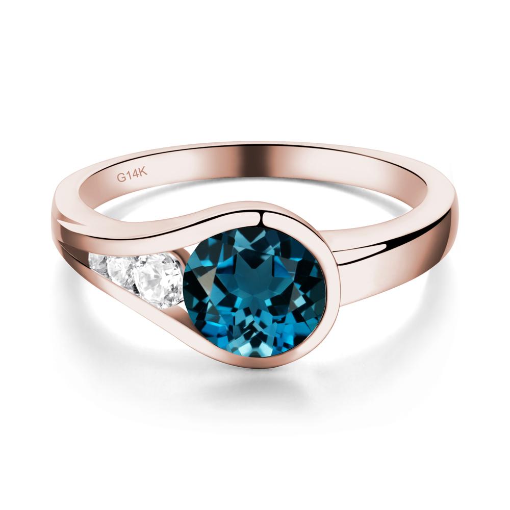 London Blue Topaz Rupert's Drop Ring - LUO Jewelry #metal_14k rose gold