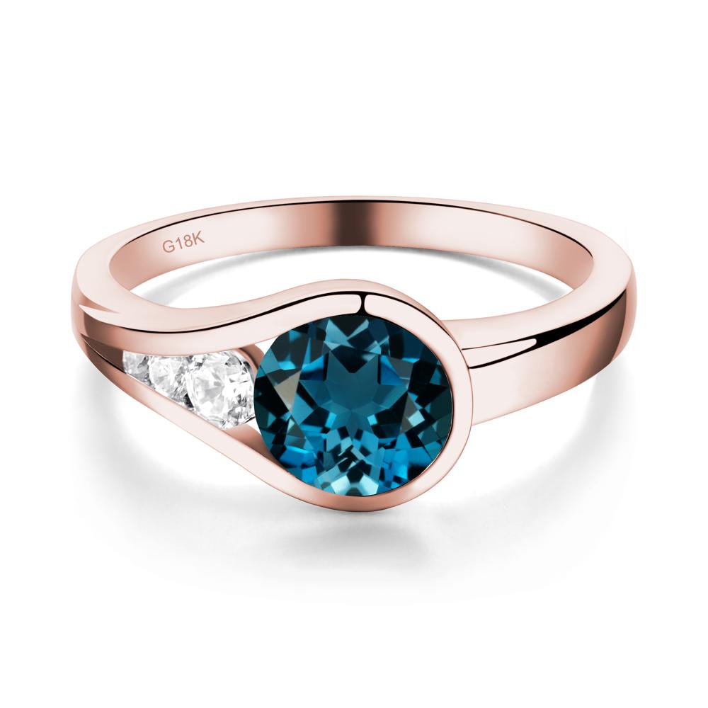 London Blue Topaz Rupert's Drop Ring - LUO Jewelry #metal_18k rose gold
