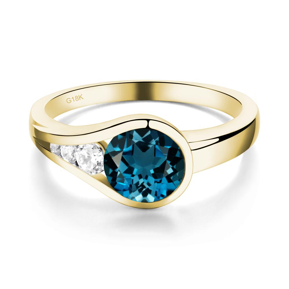 London Blue Topaz Rupert's Drop Ring - LUO Jewelry #metal_18k yellow gold