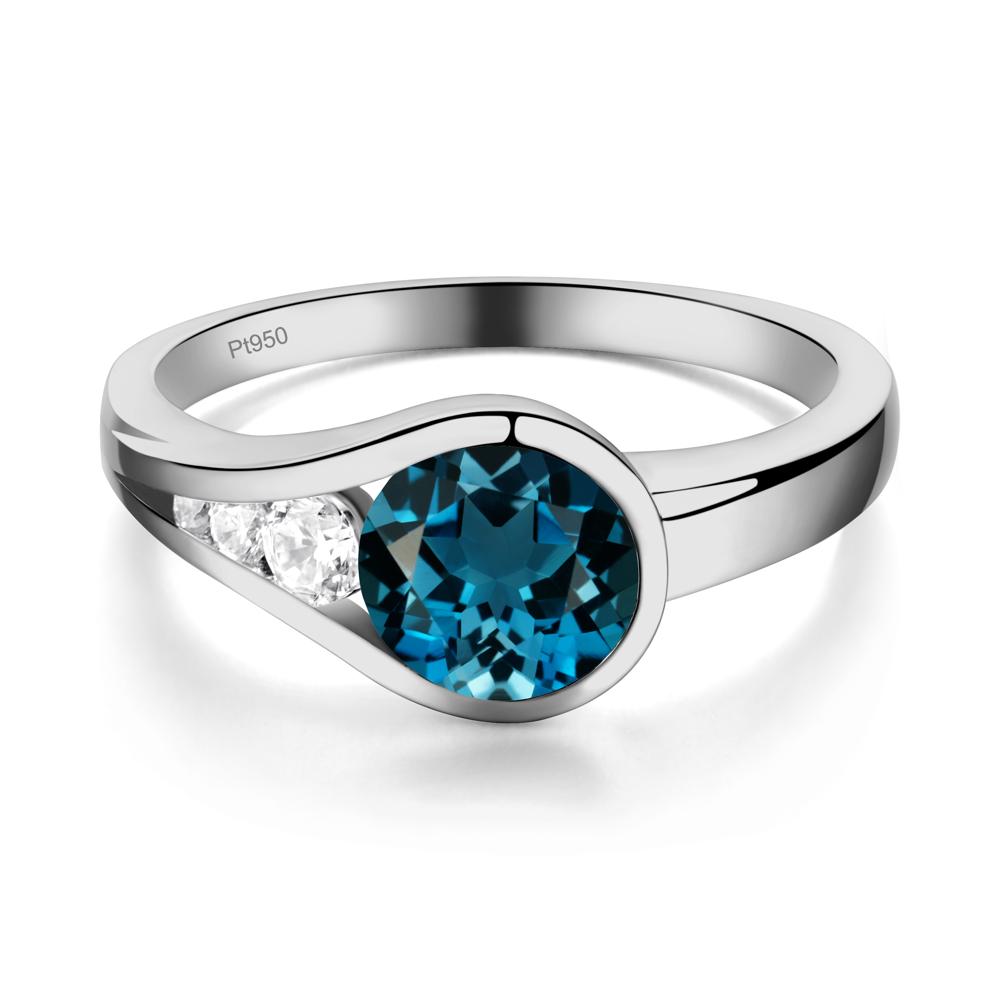 London Blue Topaz Rupert's Drop Ring - LUO Jewelry #metal_platinum