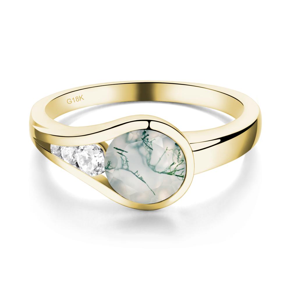 Prince Rupert's Drop Moss Agate Ring - LUO Jewelry #metal_18k yellow gold