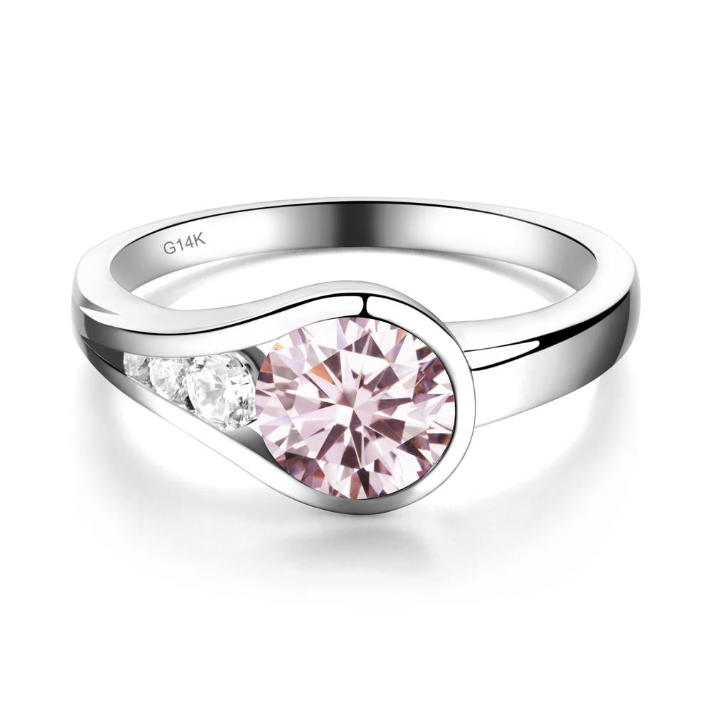 Prince Rupert's Drop Pink Cubic Zirconia Ring - LUO Jewelry #metal_14k white gold
