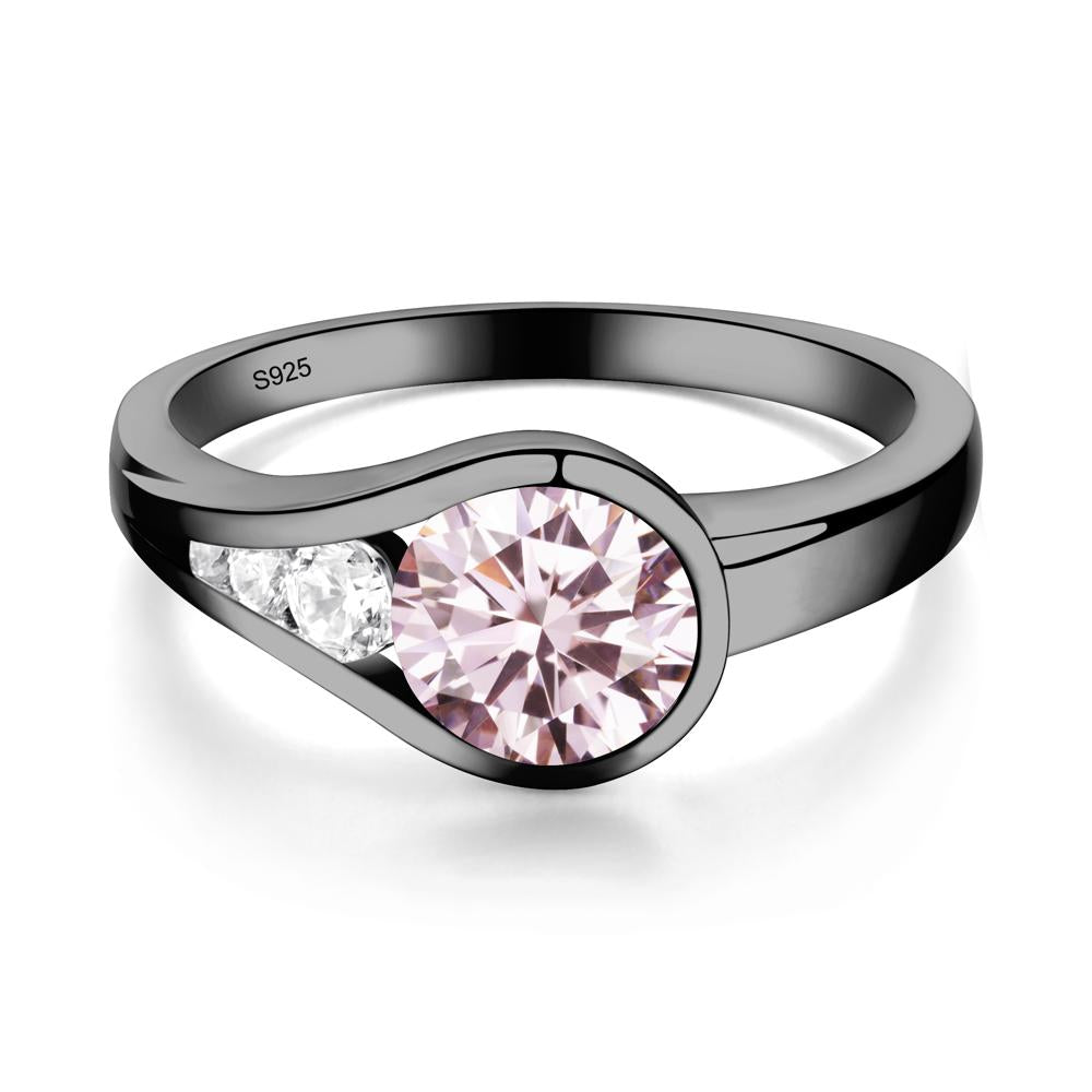 Prince Rupert's Drop Pink Cubic Zirconia Ring - LUO Jewelry #metal_black finish sterling silver
