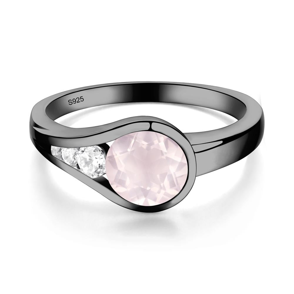 Prince Rupert's Drop Rose Quartz Ring - LUO Jewelry #metal_black finish sterling silver