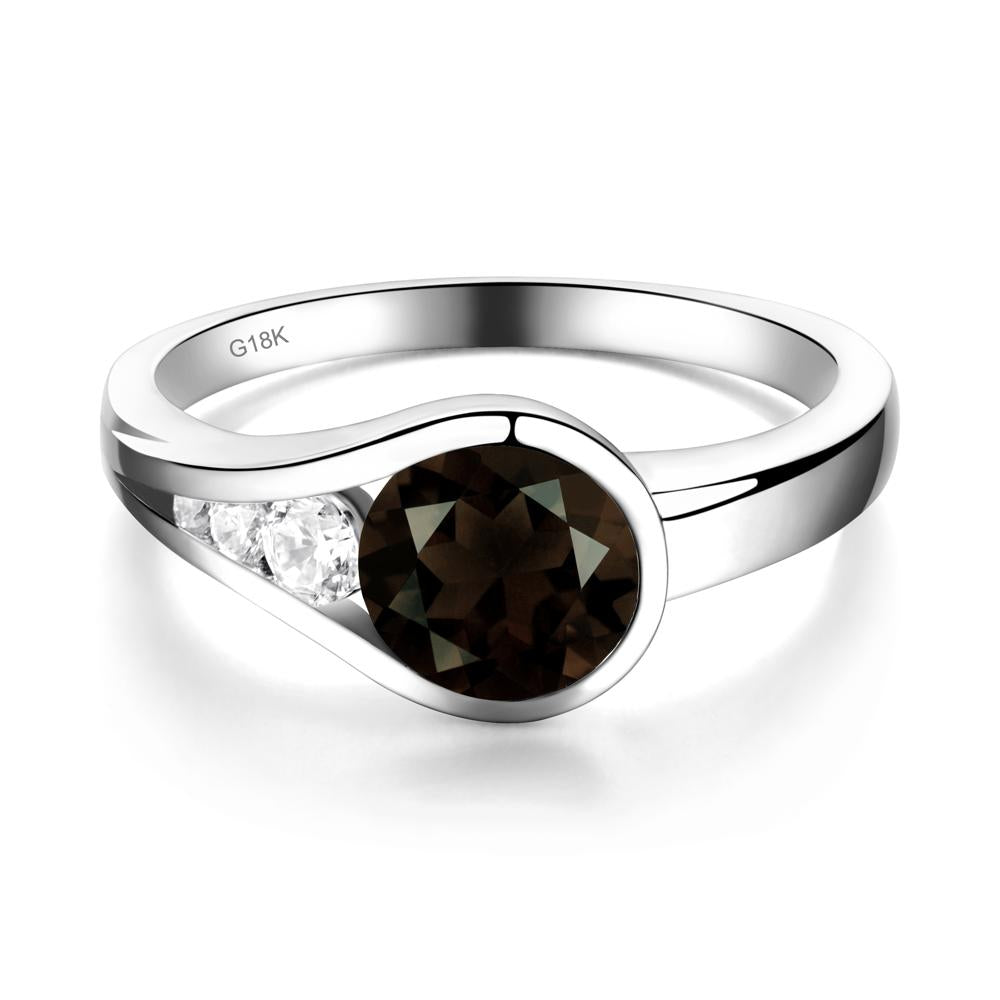Prince Rupert's Drop Smoky Quartz Ring - LUO Jewelry #metal_18k white gold