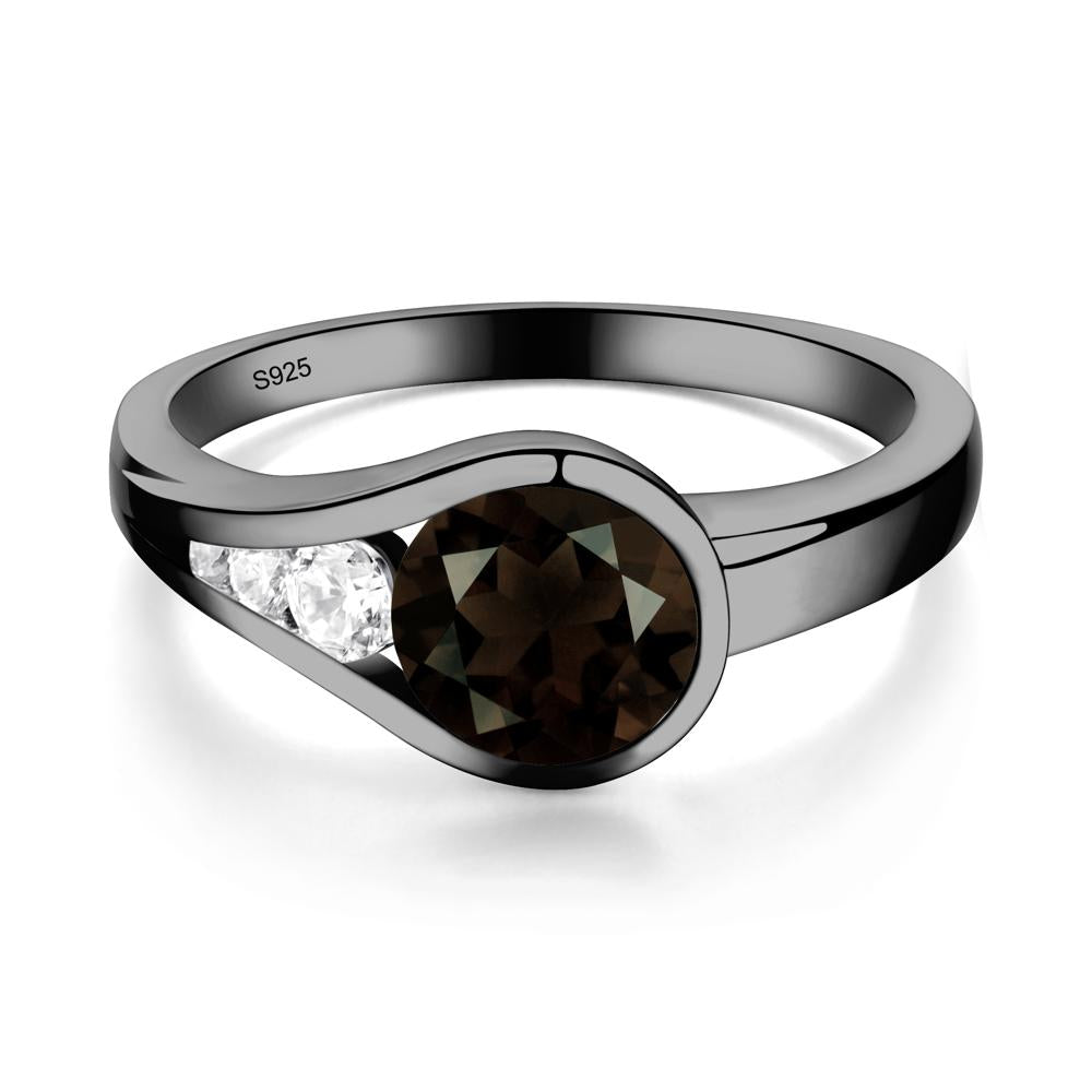 Prince Rupert's Drop Smoky Quartz Ring - LUO Jewelry #metal_black finish sterling silver