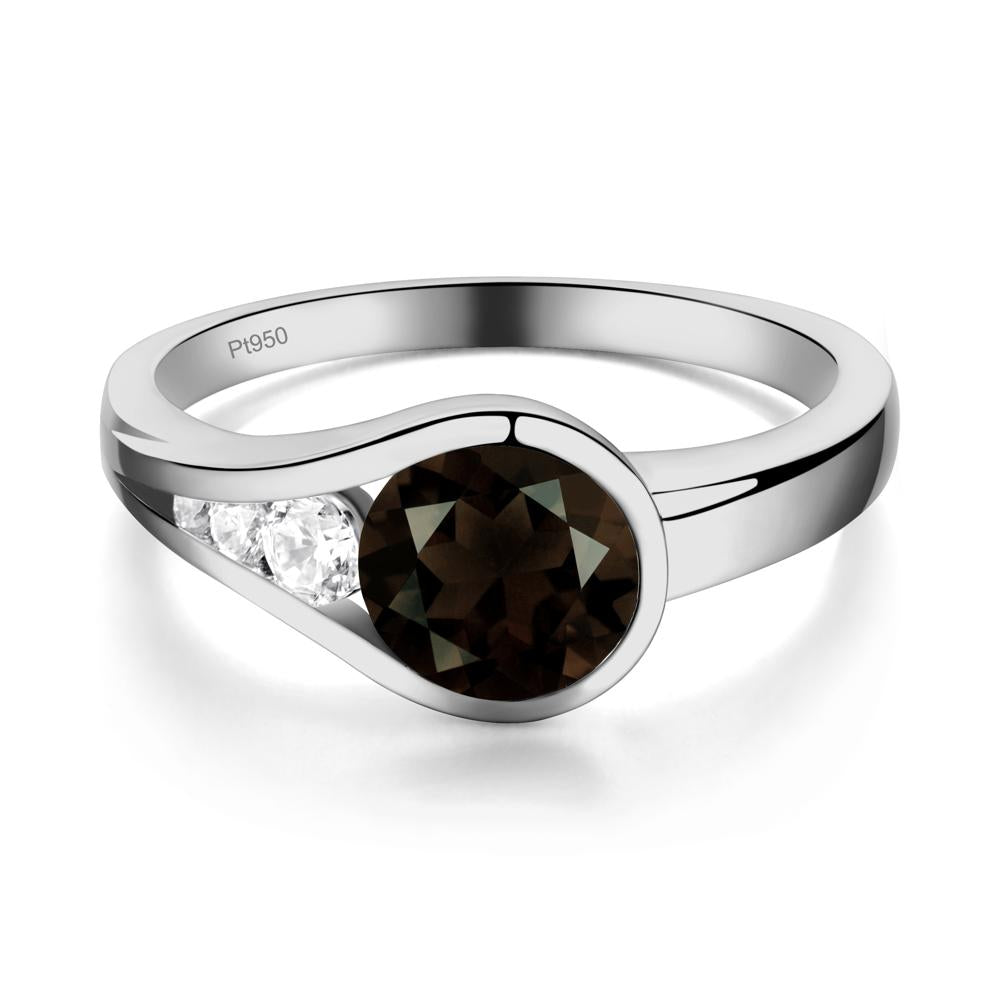 Prince Rupert's Drop Smoky Quartz Ring - LUO Jewelry #metal_platinum
