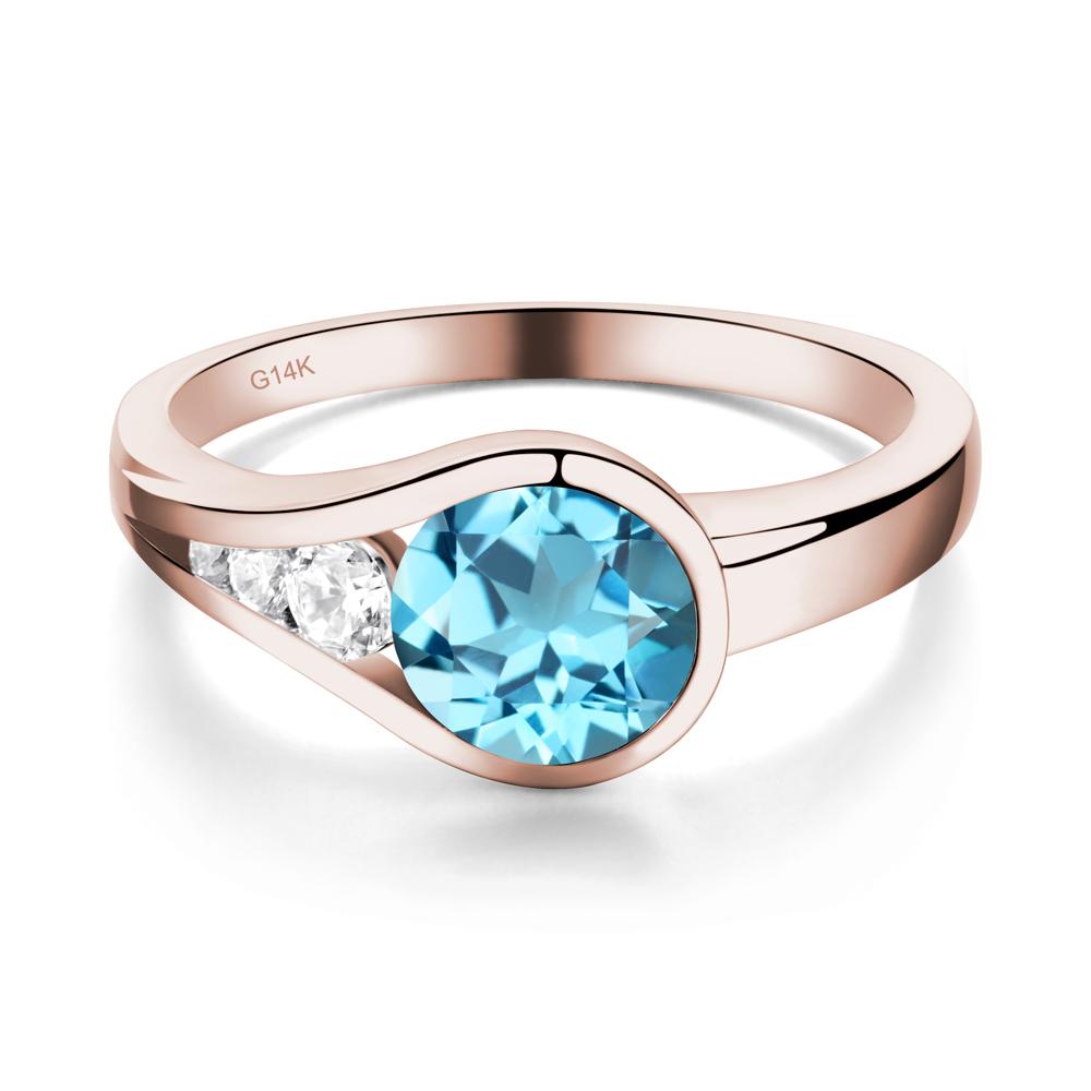 Prince Rupert's Drop Swiss Blue Topaz Ring - LUO Jewelry #metal_14k rose gold