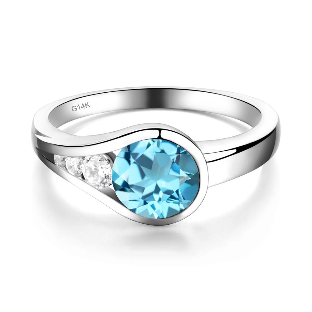 Prince Rupert's Drop Swiss Blue Topaz Ring - LUO Jewelry #metal_14k white gold