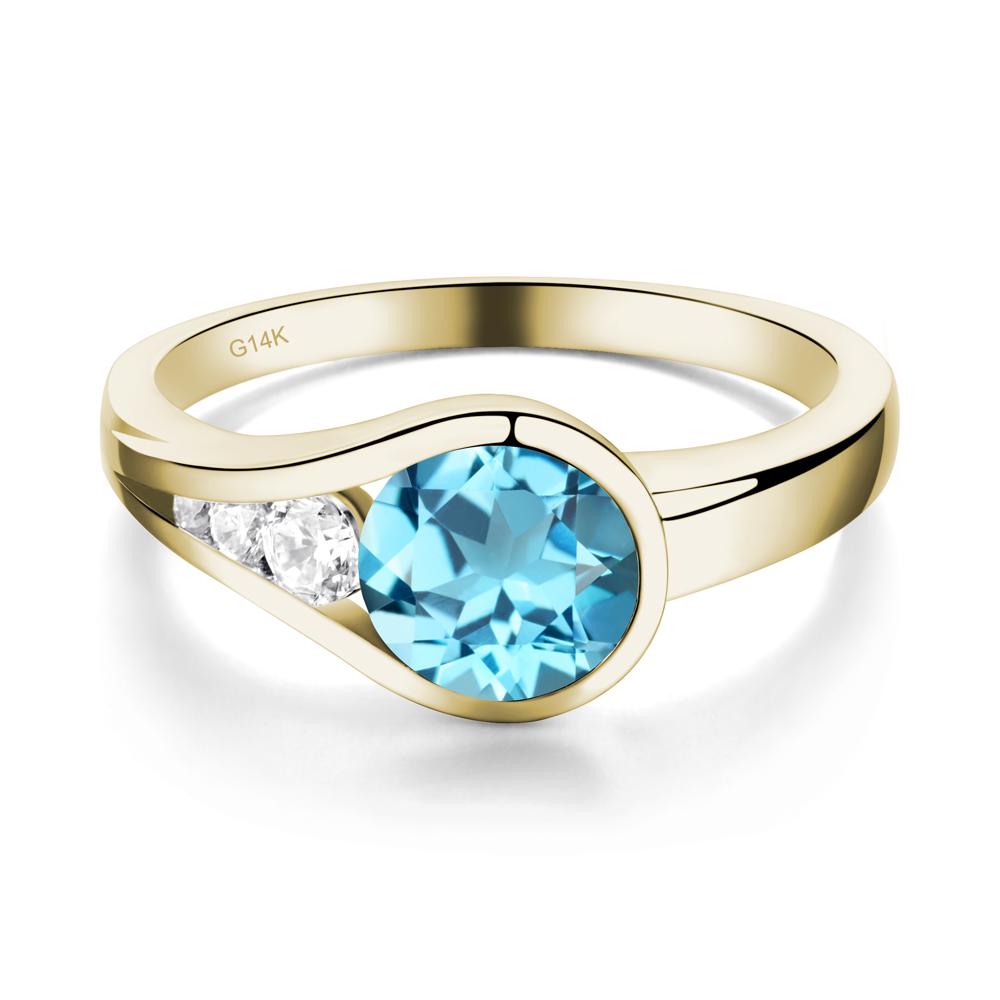 Prince Rupert's Drop Swiss Blue Topaz Ring - LUO Jewelry #metal_14k yellow gold