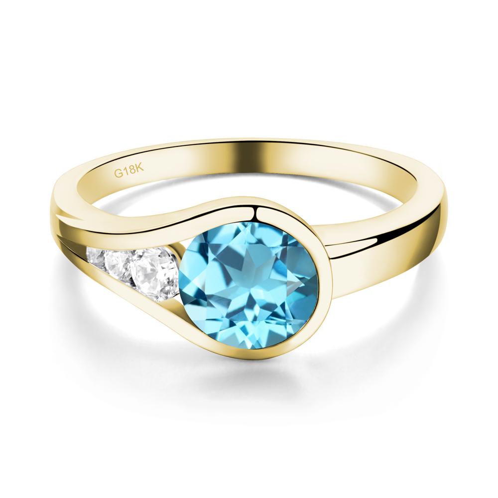 Prince Rupert's Drop Swiss Blue Topaz Ring - LUO Jewelry #metal_18k yellow gold