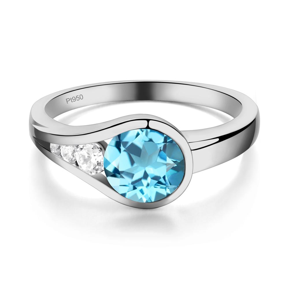 Prince Rupert's Drop Swiss Blue Topaz Ring - LUO Jewelry #metal_platinum