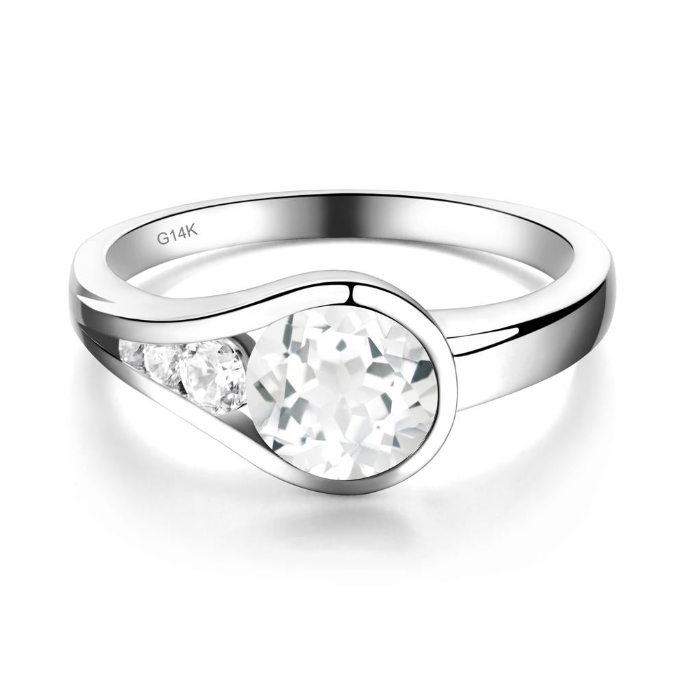 White Topaz Rupert's Drop Ring - LUO Jewelry #metal_14k white gold