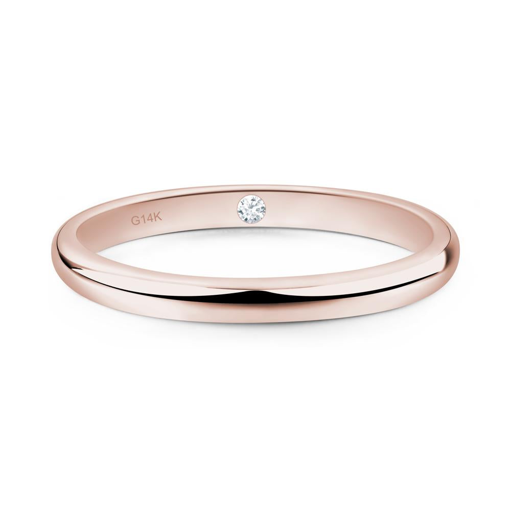 Diamond Plain Band Ring - LUO Jewelry #metal_14k rose gold