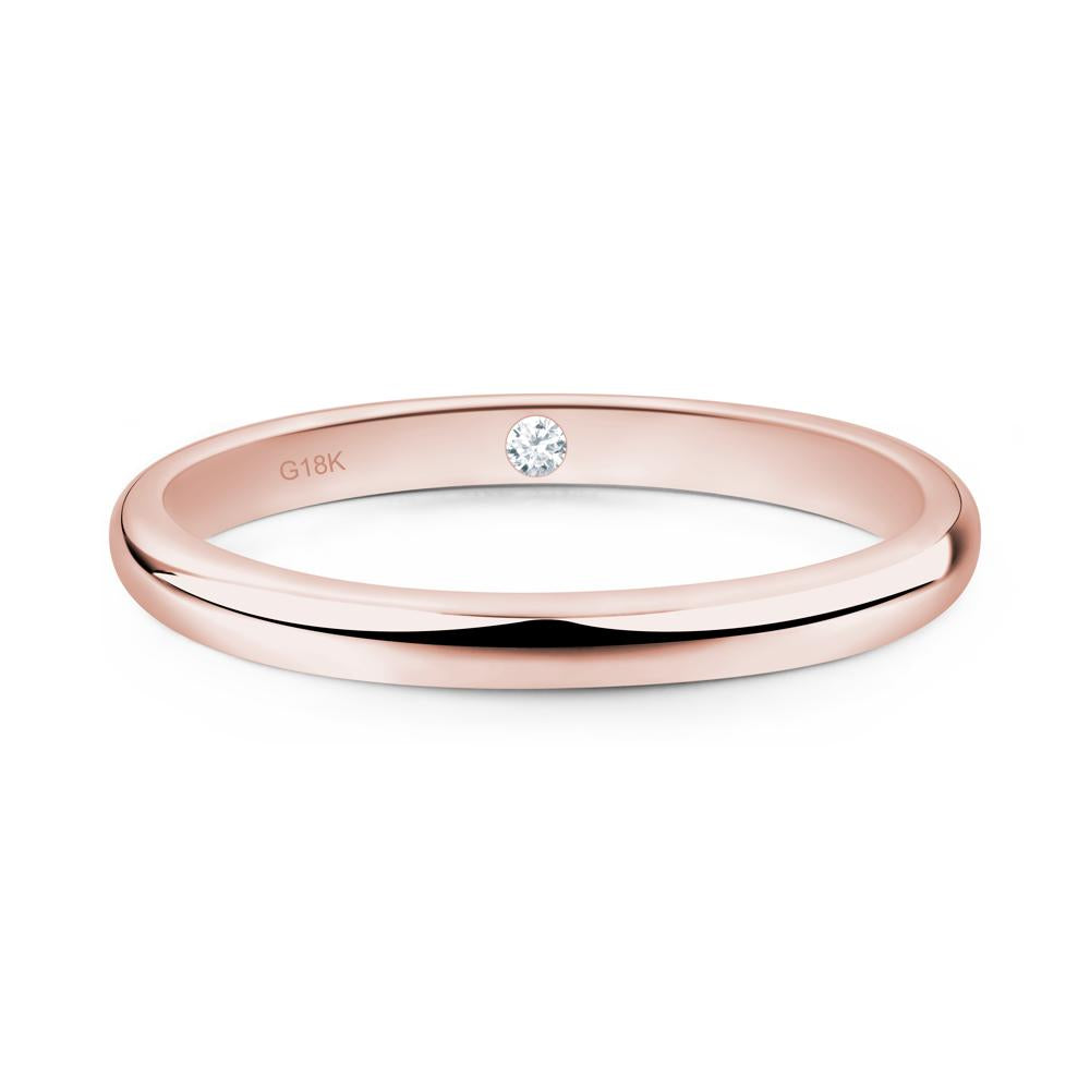 Diamond Plain Band Ring - LUO Jewelry #metal_18k rose gold
